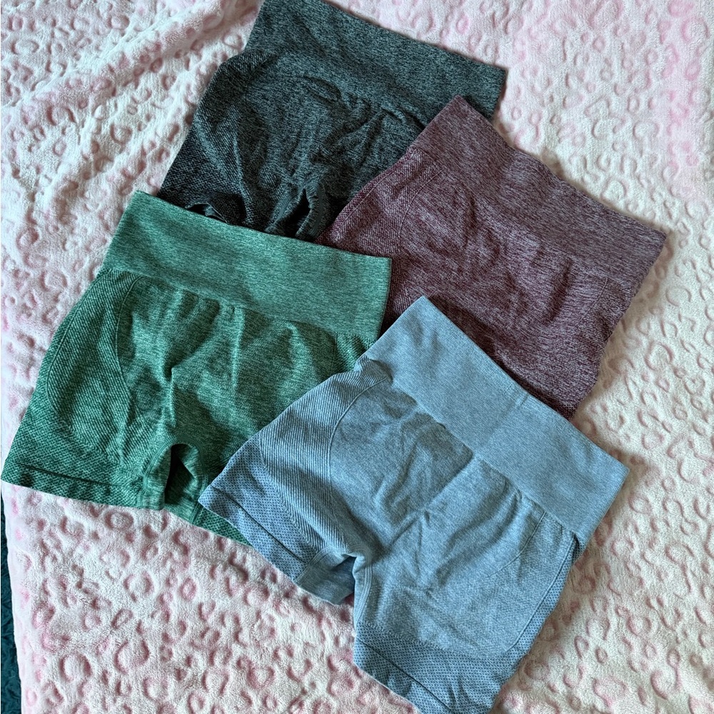 Set of 4 Athletic High-Waisted Butt Lifting Shorts